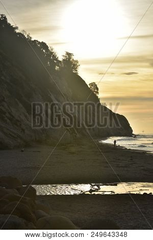 Beautiful Sunrise On The Sandy Shores Of Santa Barbara
