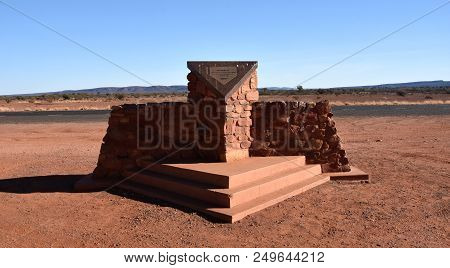 Stuart Hwy, Australia - Jun 10, 2018. Cannonball Run Monument Commemorates The Two Officials And Two