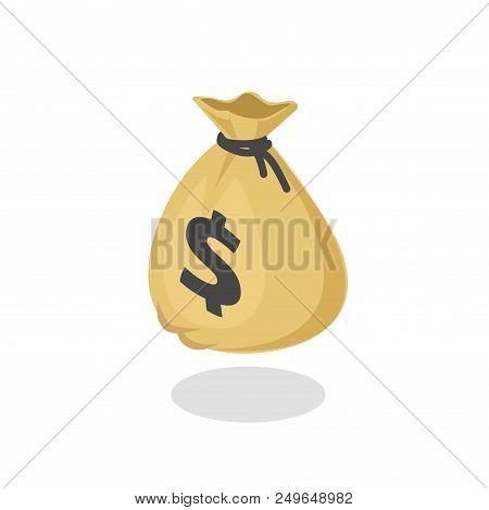Money Bag Vector Icon, 3d Isometric Moneybag Cartoon Illustration With Black Drawstring And Dollar S