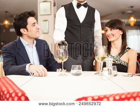 Couple having dinner in a restaurant