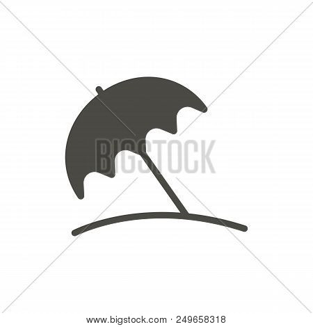 Beach Umbrella Icon Vector. Sun Pritection Symbol Isolated. Trendy Flat Ui Sign Design. Parosol Grap