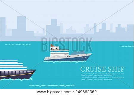 Sea Or Ocean Cruise Vector Concept In Flat Style