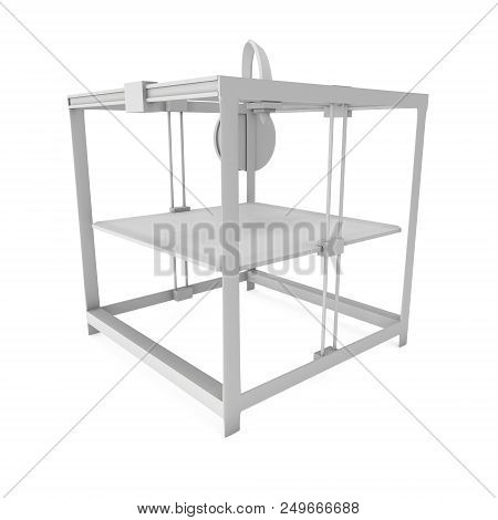 3d Printer Isolated On White Render Illustration