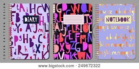 Notebook And Diary Cover Design For Print With Seamless Pattern Included. For Copybooks Brochures An