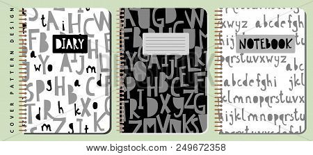 Notebook And Diary Cover Design For Print With Seamless Pattern Included. For Copybooks Brochures An