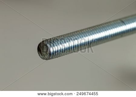 Stainless Steel Bolts And Nuts On A White Background. Bolt, Washer And Nut On A White Background. Bo