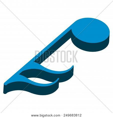 Isometric Sixteenth Musical Note. Vector Illustration Design