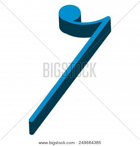 Isometric Eighth Rest Musical Note. Vector Illustration Design
