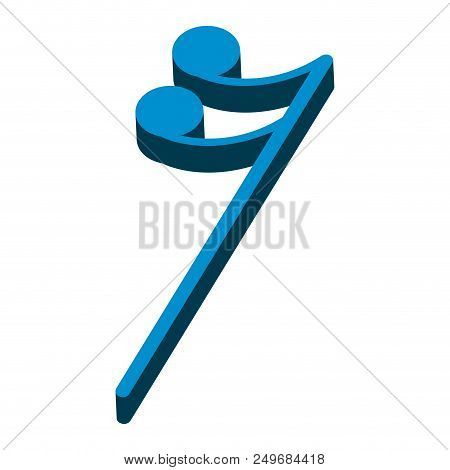 Isometric Sixteenth Rest Musical Note. Vector Illustration Design