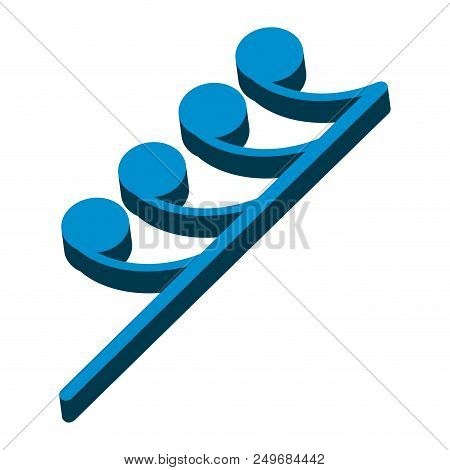 Isometric Sixty-fourth Rest Musical Note. Vector Illustration Design