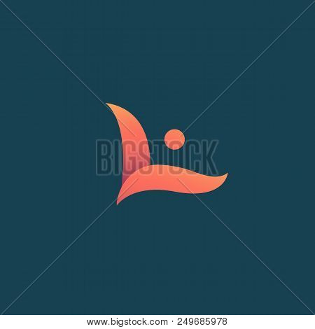 Vector Illustration, Graphic Design Editable Design. Active Person With Leafl Logo. Fitness, Sport W