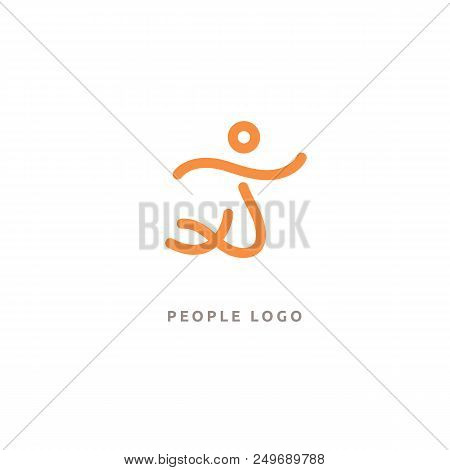 Vector Illustration, Graphic Design Editable Design. Active Person With Leafl Logo. Fitness, Sport W