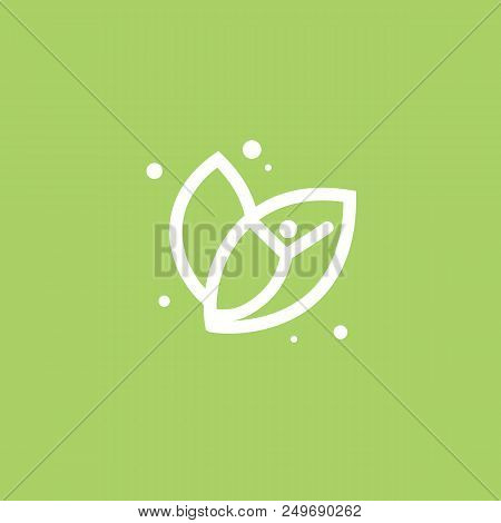 Vector Illustration, Graphic Design Editable Design. Happy People With Leafl Logo. Fitness, Sport We