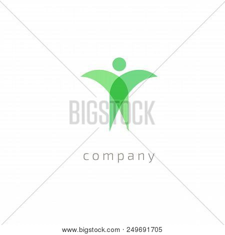 Vector Illustration, Graphic Design Editable Design. Active Person With Leafl Logo. Fitness, Sport W