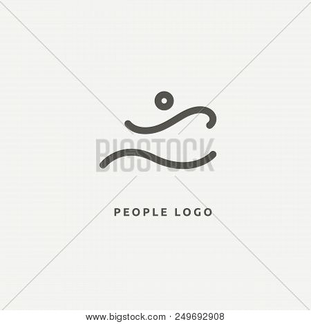 Vector Illustration, Graphic Design Editable Design. Active Person With Leafl Logo. Fitness, Sport W