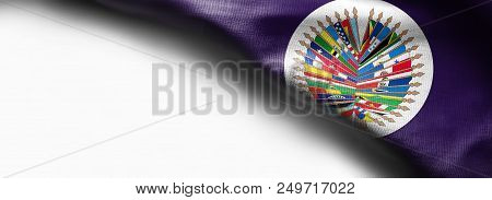 Flag Of Organization Of American States On White Background