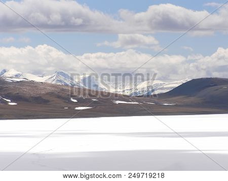 Mongolian Natural Landscapes Surrounded By Mountains And Rocks.
