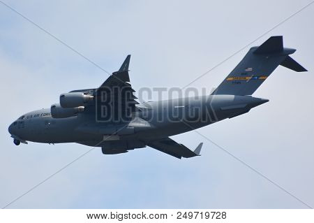 Chicopee, Ma - Jul 14: C-17 Globemaster Iii At The 2018 Great New England Airshow At Westover Air Re