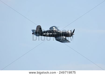 Chicopee, Ma - Jul 14: Corsair At The 2018 Great New England Airshow At Westover Air Reserve Base In