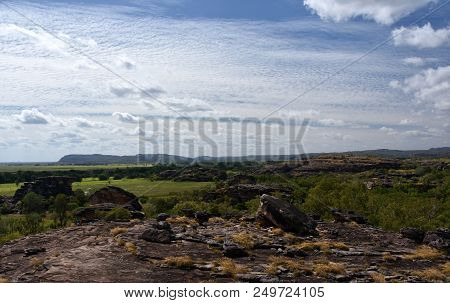 Ubirr Art Site And Lookout. Landscape Of The Kakadu National Park At Ubirr. Ubirr East Alligator Reg