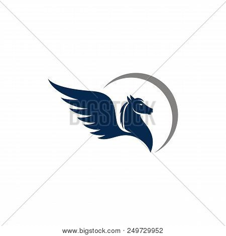 Pegasus Logo Design For Icon Company On White Background