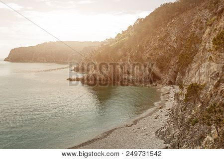 Ocean View. Nature Background With Nobody. Morgat, Crozon Peninsula, Brittany, France.