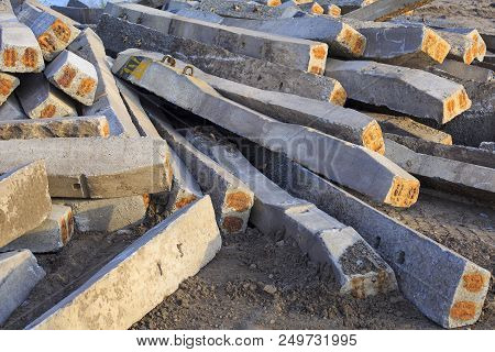 Heap Of Old And Damaged Concrete Blocks