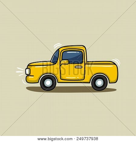 Classic Truck Illustration Vector On Soft Colored Background