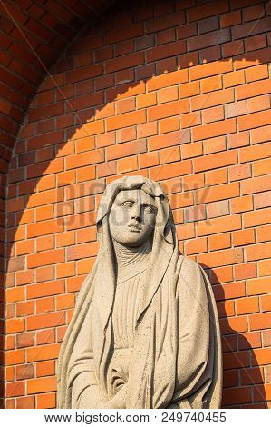 Nagasaki, Japan - 14jul2018:  Statue Of The Virgin Mary At Urakami Cathedral In Nagasaki, Japan.