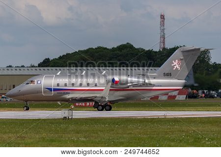 Raf Fairford, Gloucestershire, Uk - July 9, 2014: Czech Air Force Canadair Challenger 601-3a Vip Air