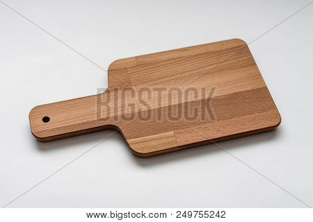 Kitchen Accessories Wooden Cutting Board Isolated On White