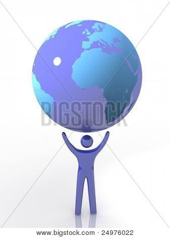 Terra está nas mãos do homem 1. renderização 3D.