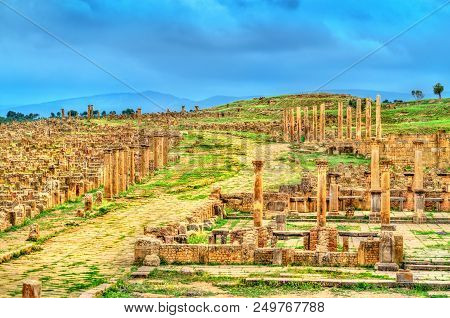 Timgad, Ruins Of A Roman-berber City, Unesco Heritage In Algeria.