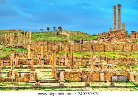 Timgad, Ruins Of A Roman-berber City, Unesco Heritage In Algeria.