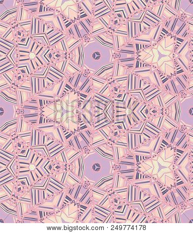 Vector Seamless Ethnic Pattern With Axial Symmetry. Can Be Used For Fabric, Textile, Packaging Paper
