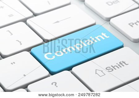 Law Concept: Computer Keyboard With Word Complaint, Selected Focus On Enter Button Background, 3d Re