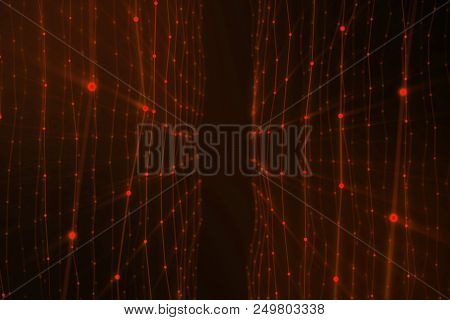 Abstract Background Of Lines And Dots, Low Poly Mesh. Internet Connections Technology. Concept Of Ne