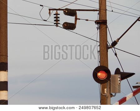 Simophor With The Barrier At The Crossing Lights Up Red