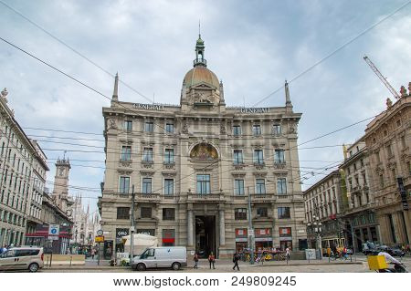 Milan, Italy - May 31, 2018: Palazzo Delle Assicurazioni Generali Building.