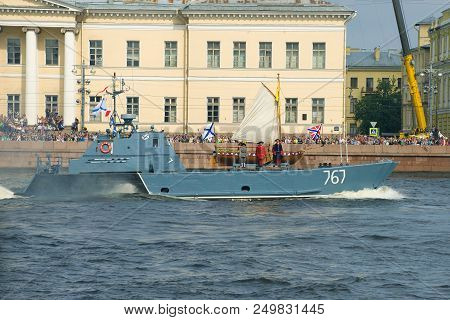 Saint Petersburg, Russia - July 30, 2017: Landing Boat Project 11770 (serna) With The Layout Of Pete