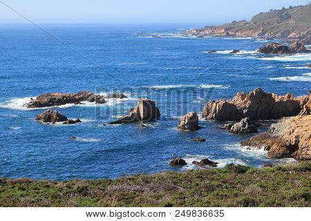 Monterey County, California - Coast Landscape In Garrapata State Park.