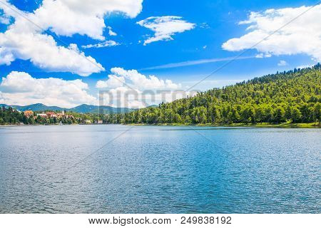 Panorama Of Beautiful Town Of Fuzine On Lake Bajer, Gorski Kotar, Croatia