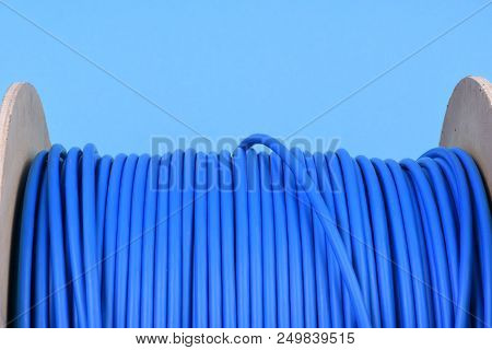 Network Cable Drum With Utp Blue Cord