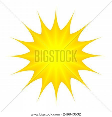 Sun And Sunshine As Funny Cartoon Vector On A White Isolated Background