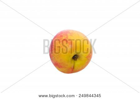 Ripe Nectarine On White Isolate Background