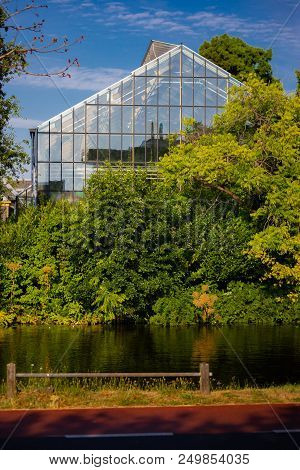 Glass Roofs Of The Botanic Garden In The Center Of The Leiden