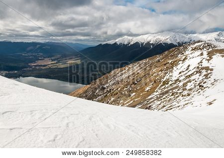 Aerial View Of Lake Rotoiti In Winter, Nelson Lakes National Park, New Zealand