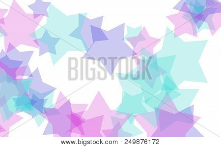 Multi Colored Translucent Stars On A White Background. Red Tones. 3d Illustration