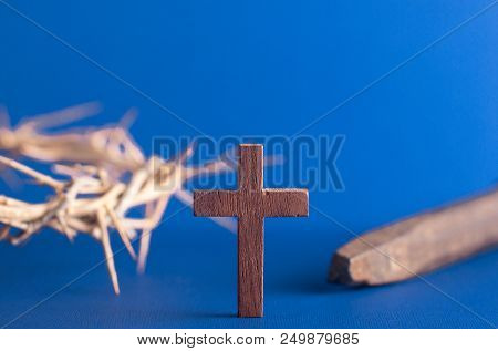 Symbols Of The Crucifixion With A Nail And The Crown Of Throns