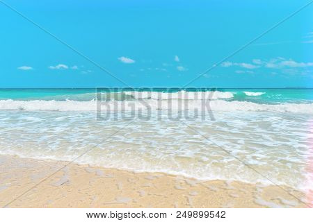 White Sand Beach With Crystal Clear Azure Sea Water In Grande Sperone Bay, Corsica Island, France. T